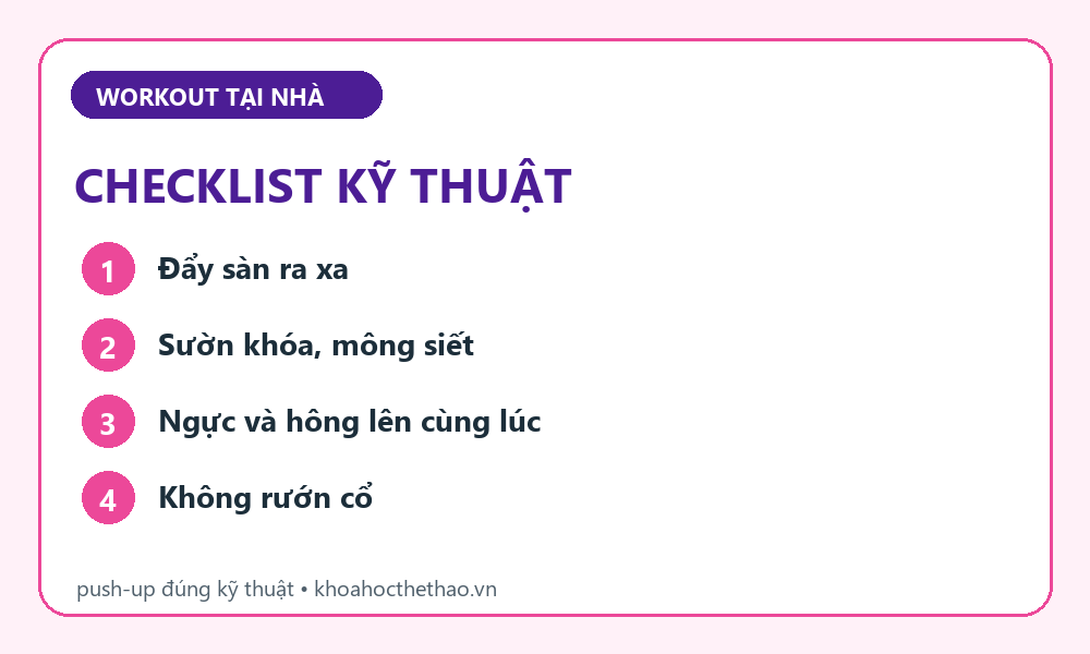 Checklist kỹ thuật Push-up