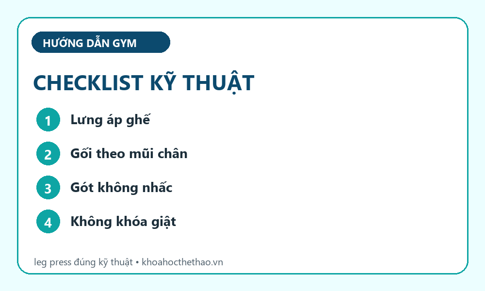 Checklist kỹ thuật Seated leg press