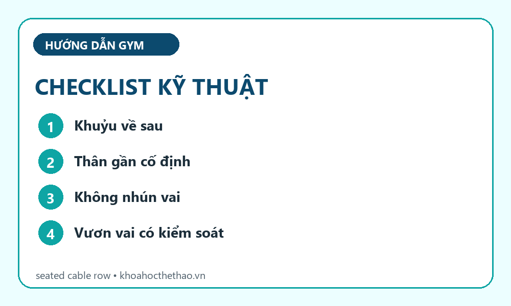 Checklist kỹ thuật Seated cable row