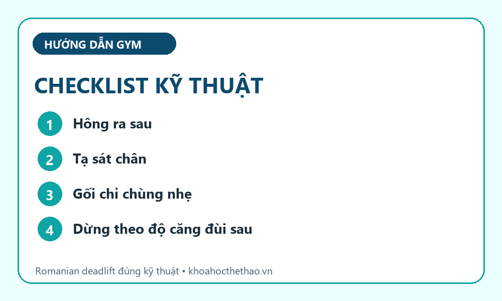 Checklist kỹ thuật Romanian deadlift