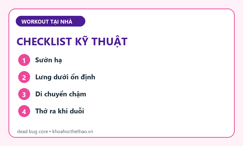 Checklist kỹ thuật Dead bug